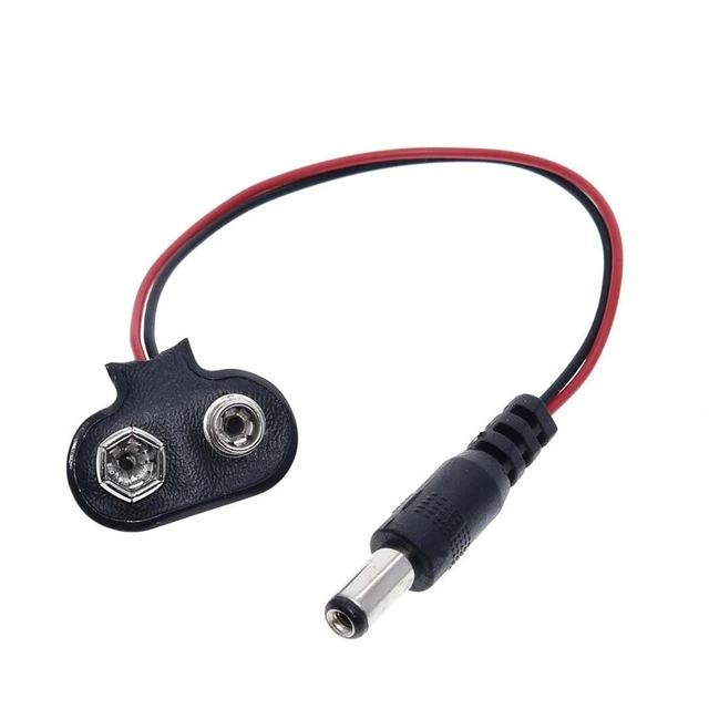 9v Battery Snap Connector To Dc Male Power Adapter Cable For Arduino